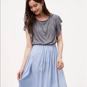 Loft NWT flutter sleeve mixed media dress